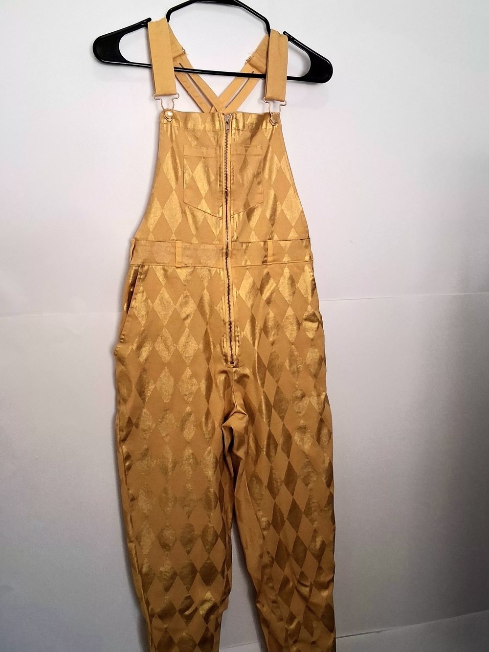 Offers Considered‼️HARLEY QUINN Gold Diamond Front Jumpsuit Overall Size M Fit S